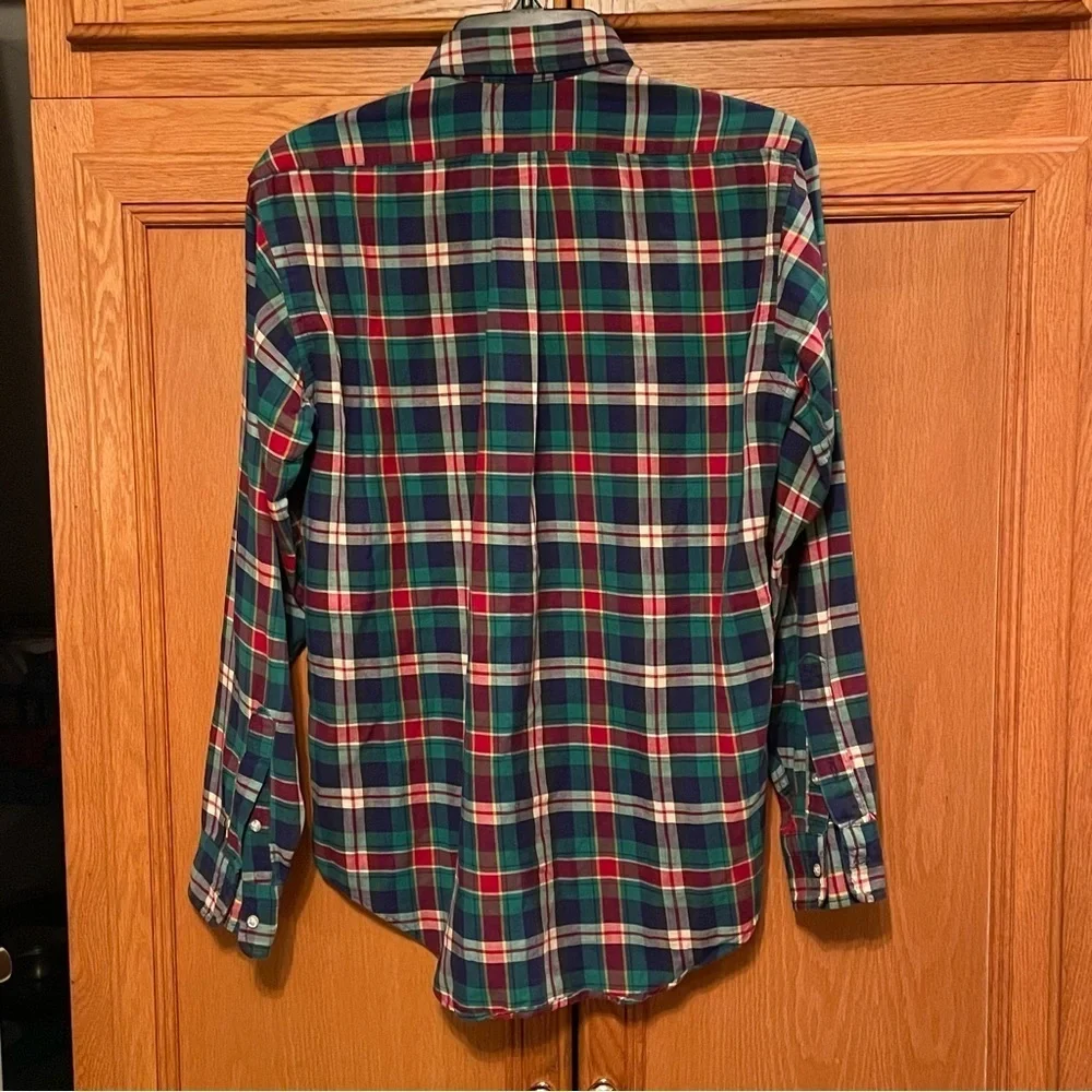 Polo Ralph Lauren Plaid kids button down Shirt red green navy size 20
